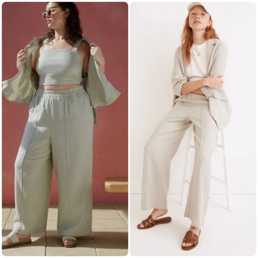 Madewell Wide-Leg Light Sage Pants